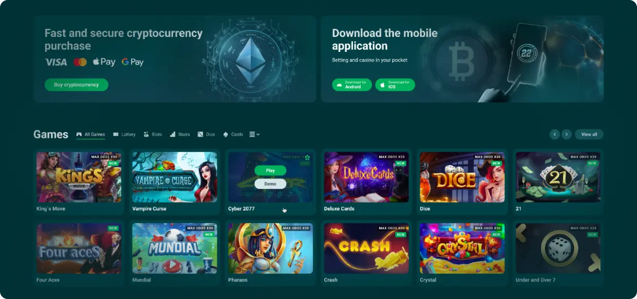 22Bit Slot Popolari nei Casinò